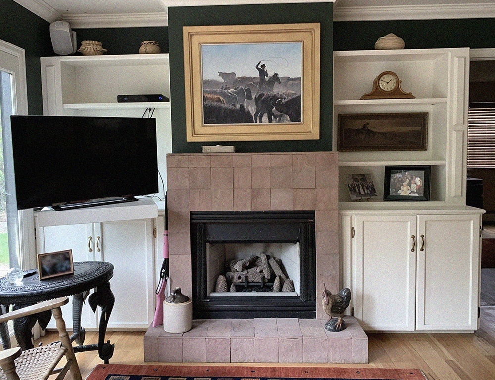 broadmoor home renovation completed fireplace wall